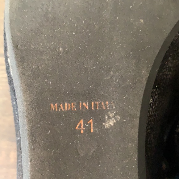 ANYI LU Suede Wedge Shoes Black And Silver - Picture 13 of 14